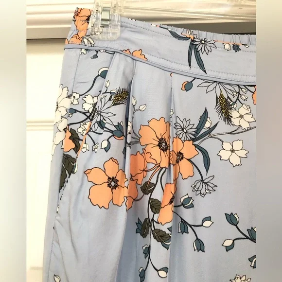 J. Crew Garden Floral Sky Blue Silky High-rise Pocket Pants - Picture 5 of 16